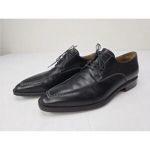 Santoni Apron Toe Dress Shoes Black Sz 9.5 D Mens Made In Italy